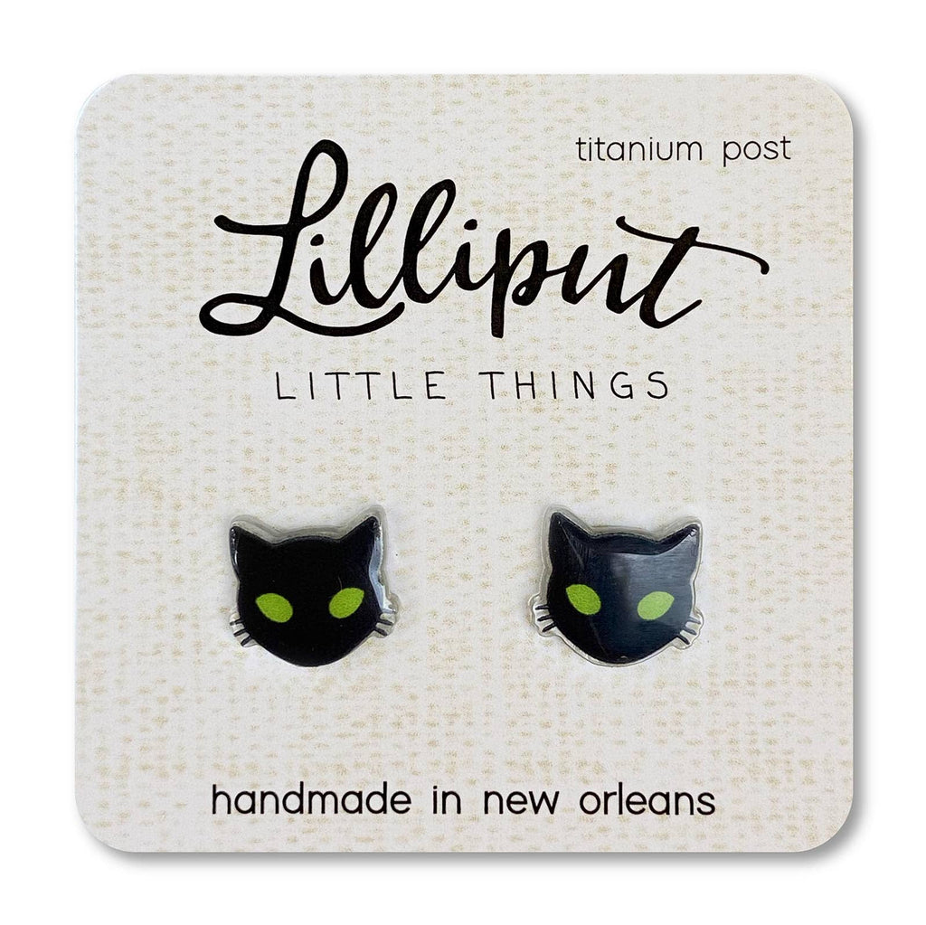 Spooky Black Cat Earrings // Witchy Halloween