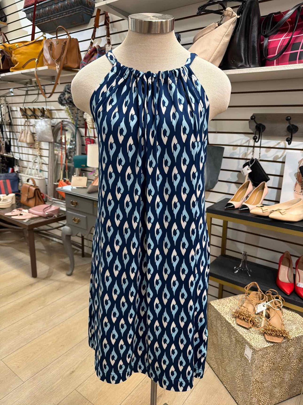 escapada Size M Blue Print Dress