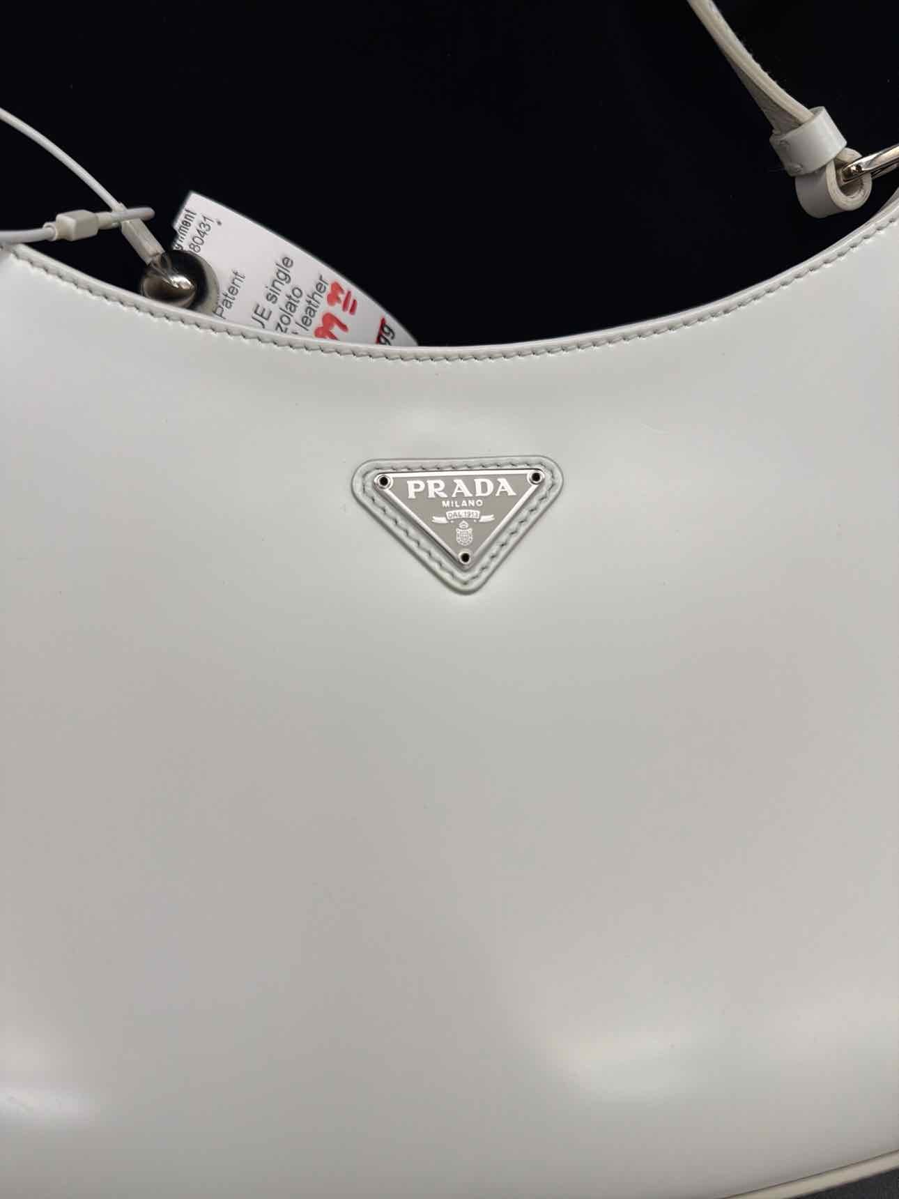 Prada Off White Patent Handbag