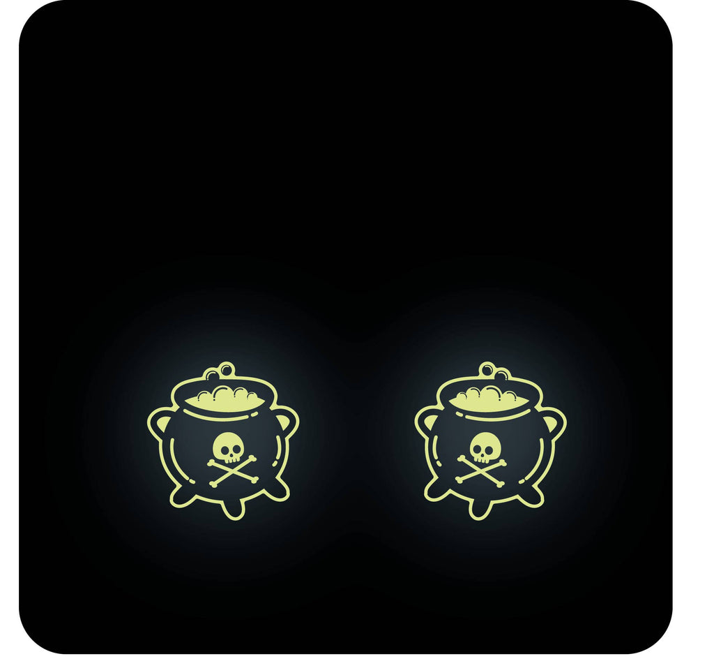 Cauldron Earrings - GLOW IN THE DARK / Halloween Earrings