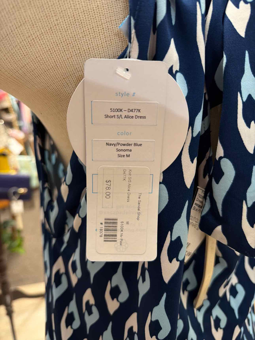 escapada Size M Blue Print Dress