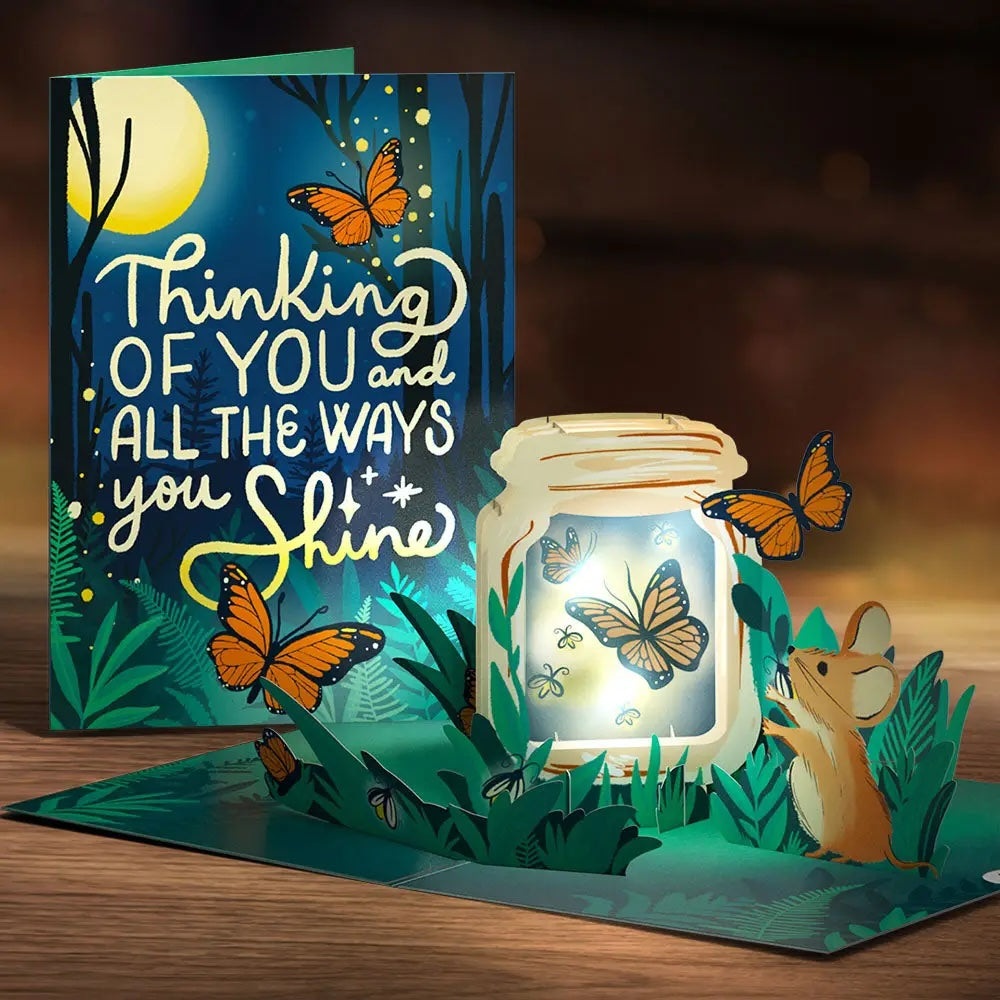 Thinking of You Butterfly Jar Light Up Lovepop Card