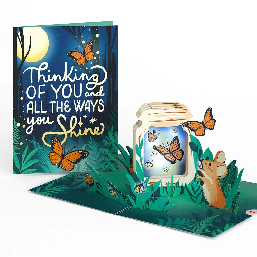 Thinking of You Butterfly Jar Light Up Lovepop Card