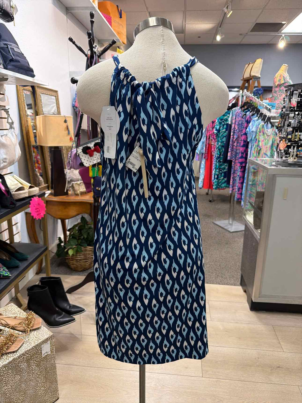 escapada Size M Blue Print Dress