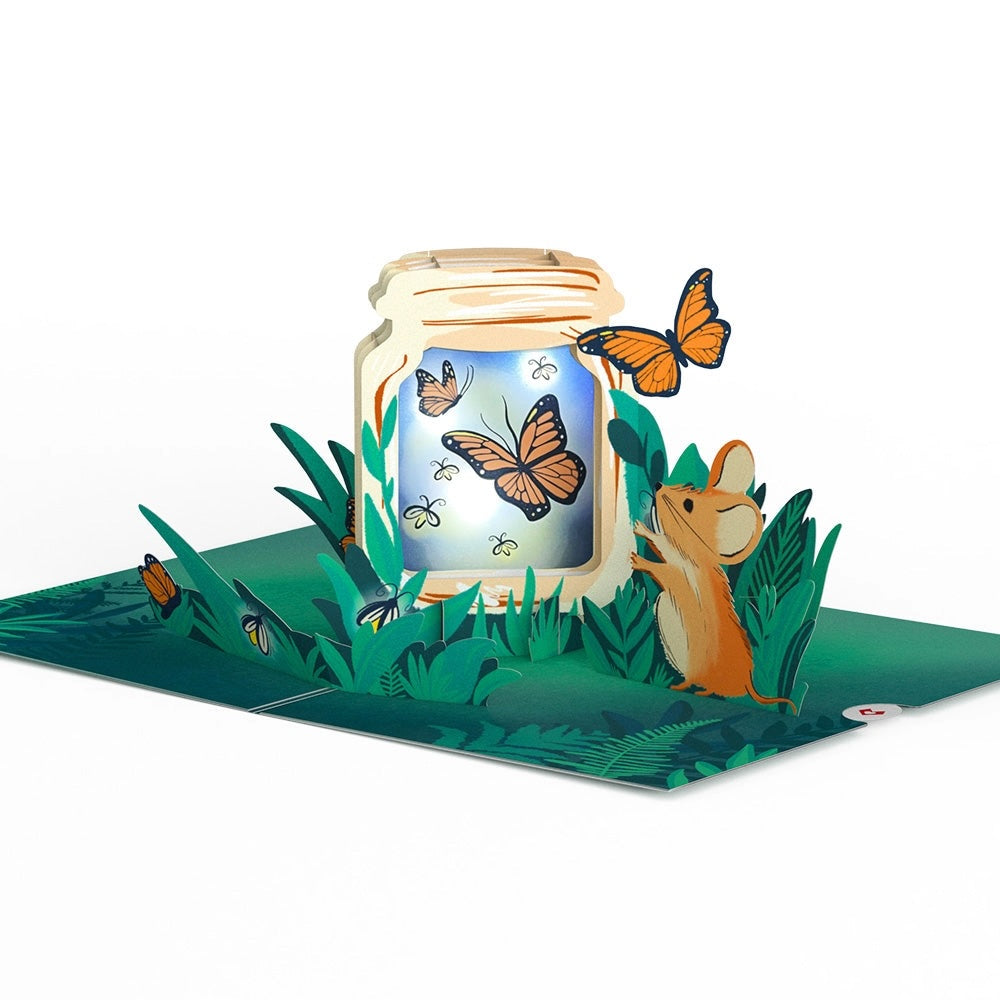 Thinking of You Butterfly Jar Light Up Lovepop Card