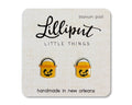 Retro Treat Bucket Earrings - Pumpkin